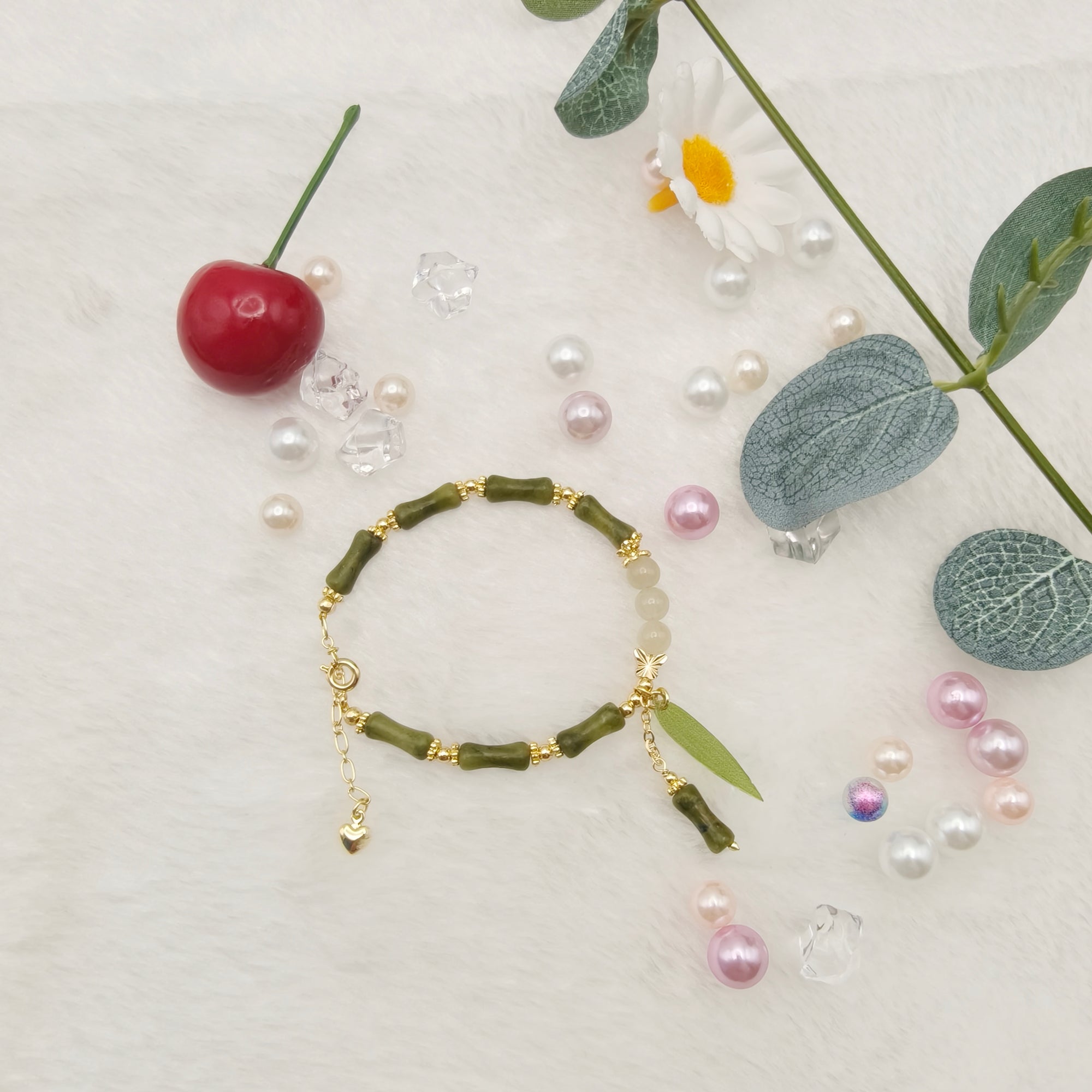 DIY Hetian Jade Bamboo Festival Bracelet Transparent Fashion Women's Bracelet