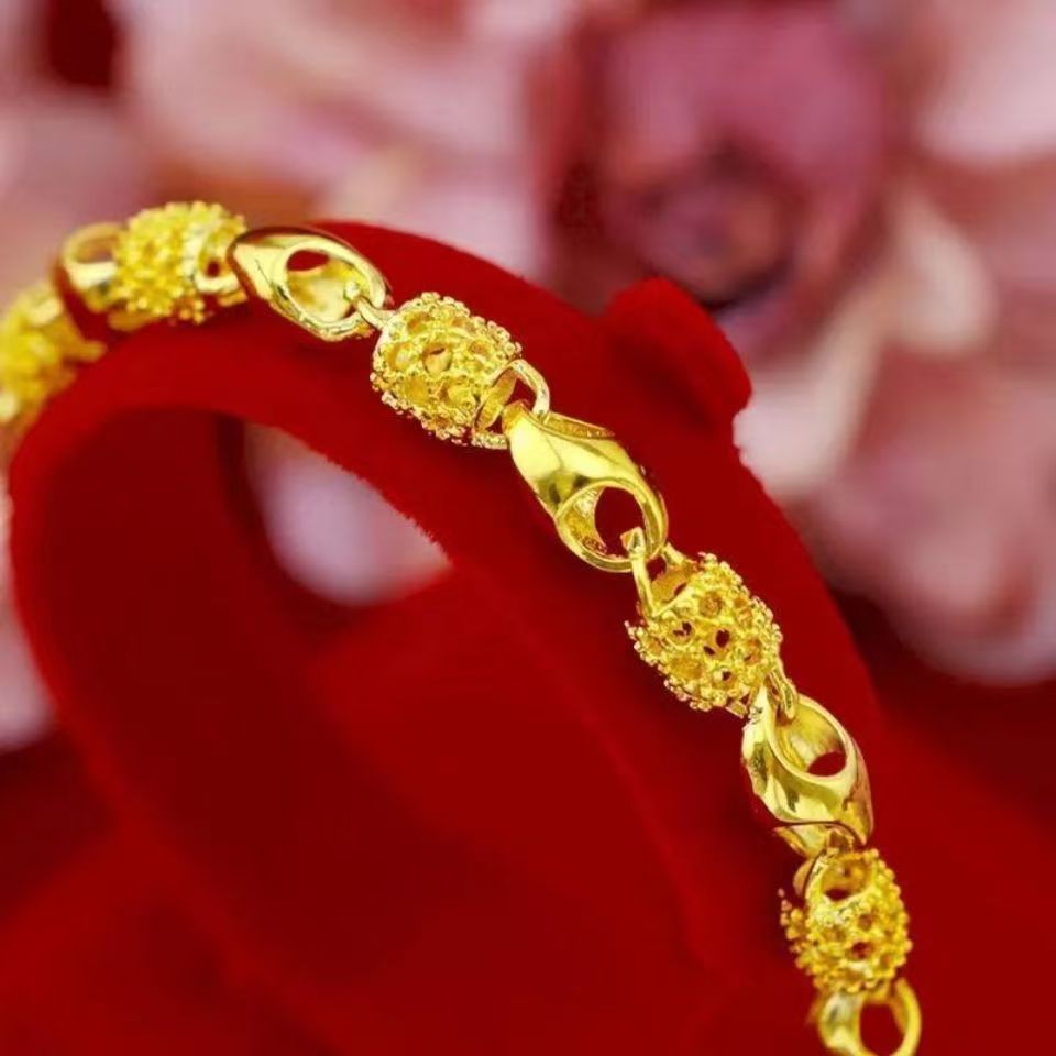 Ladies' fashionable bracelet, gold and silver, featuring a smooth hollow design, exquisite and lightweight